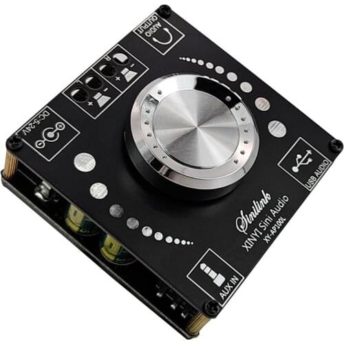 XY-AP100L Digital Power Amplifier Board 100Wx2 Stereo Bluetooth 5.0 Dual-Channel 360° Stepless Tuning Amplifier Board