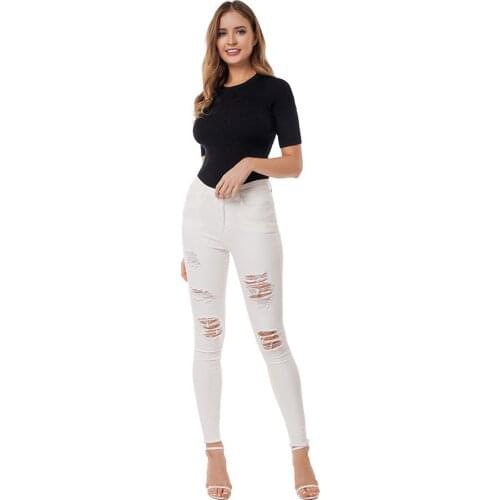 Women Denim Jeans Wash Broken Trousers Hot Sexy Slim Jeans For Woman Eur US Size Women Pants