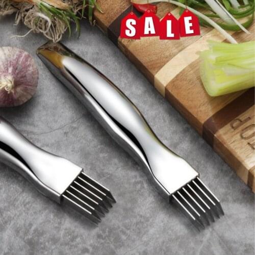 1 Pc Stainless Steel Onion Vegetable Cutter Slicer Multi Chopper Scallion Knife Shred Tools Slice Kitchen Tools Accessories