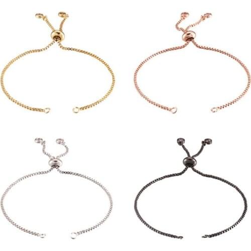 20pcs Rhinestone Slider Chain Bracelets Making Rack Plating Long-Lasting Plated Cadmium Free & Lead Free 126x1mm