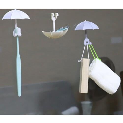 3 Pcs / Lot Umbrella Shaped Creative Key Hanger Rack Decorative Holder Wall Hook Kitchen Organizer Bathroom Accessory