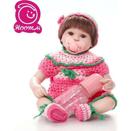 45CM Baby Dolls Lifelike Reborn Baby Doll Action Figure Toys Silicone Children Toy with Hair Kids Birthday Gift