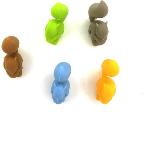 5PCS Silica gel squirrel tea bag hanging tea bag squirrel wine cup tea cup recognizer cup distinguish clamp other wine utensils