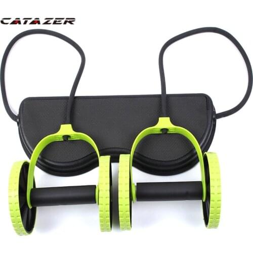 AB Wheels Abdominal Roller Resistance Bands Pull Rope Exercise at Home for Abdominal Muscle Trainer Exerciser Fitness Equipment