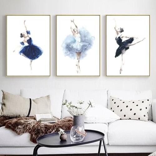 Abstract Painting Elegant Dancing Ballerina Girl Canvas Painting Art Print Poster Picture Decoration Modern Home Decoration
