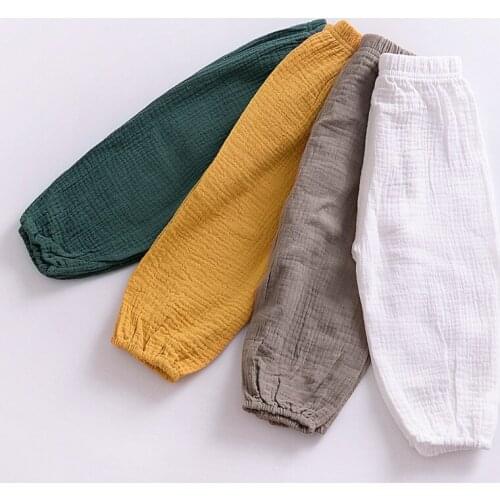 High Quality Breathable And Comfortable Linen Cotton Retro Girls Summer Childrens Pants Solid Color Harem Pants For Boys