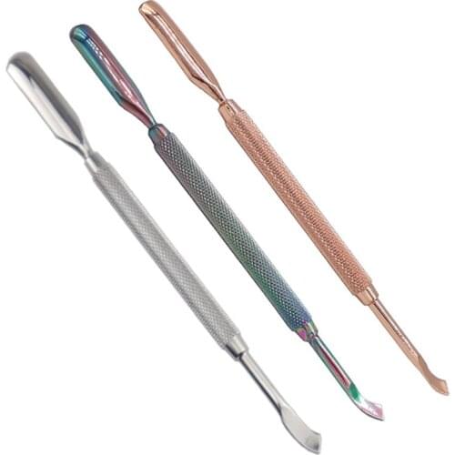 Double Sided Stainless Steel Metal Cuticle Pusher Cuticle Dead Skin Trimmer Remover Nail File Manicure Art Pedicure Care Tool