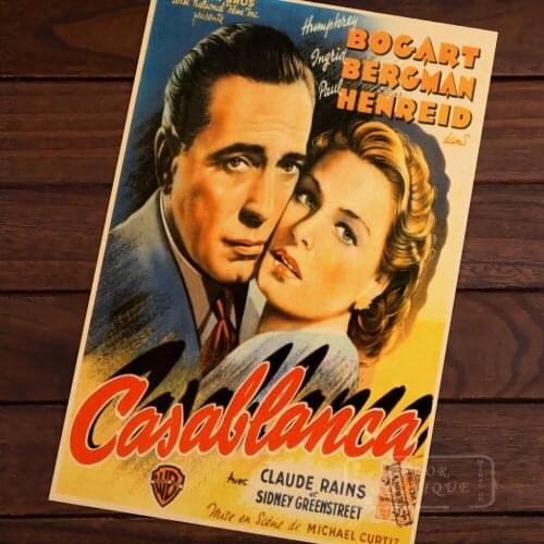 Classic Movie Morocco Romantic Casablanca WW2 Propaganda Vintage Retro Poster Decorative Wall Canvas Sticker Posters Home Decor