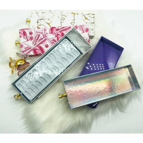 Nails box Eyelash Packaging Box wholesale Nails Packaging Christmas Mink eyelashes magnetic case Makeup Storage
