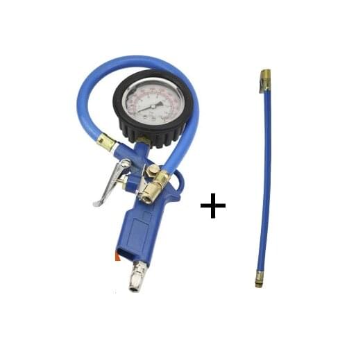 Oil hydraulic tire pressure gauge tyre pressure monitor with tire exhaustion outgassing valve and air entrainment valve