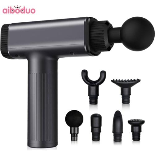 Muscle Massage Gun LCD Touch Screen Sport Therapy Massager Body High Frequency Relaxation Pain Relief with 6 heads Fascia Gun