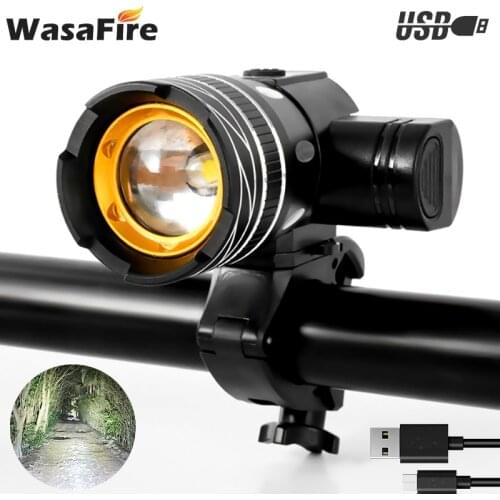 Zoomable T6 LED Bike Light USB Rechargeable Bicycle Front Light 360 Degree Rotating Cycling Headlight Super Bright MTB Head Lamp
