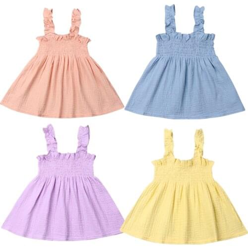 1-5Years Cute Toddler Baby Girls Princess Pageant Wedding Sling Dress Sunsuit Outfits