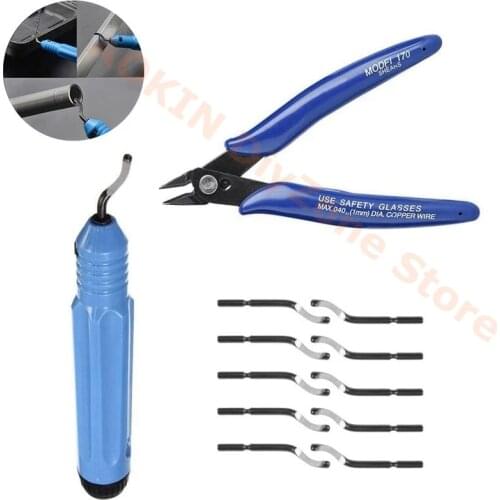 170 Side Cutters/Shear/Wire/Clipper/Pliers Nippers & Deburring Tool Kit NB1100 Handle With BS1010 HSS Blades For 3D Printer