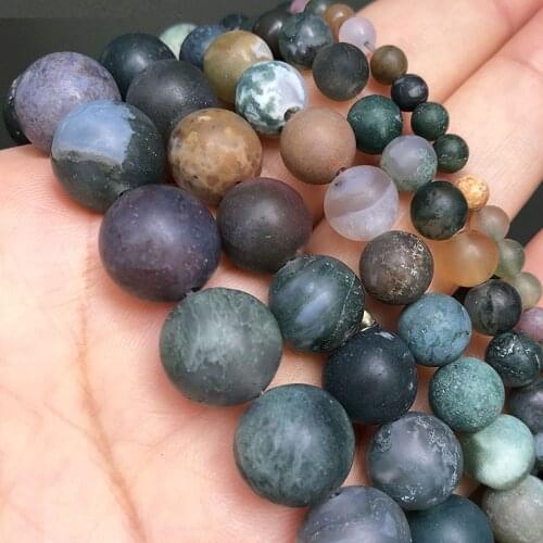 Natural Stone Matte Indian Agates Onyx Bead Frosted Loose Spacer Beads For Jewelry Making Diy Bracelet Accessories 4/6/8/10/12mm
