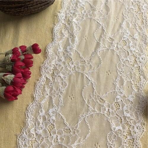 E1159 new beautiful lace 17.5cm ribbon pure white diy clothing smooth polyester lace trim accessories