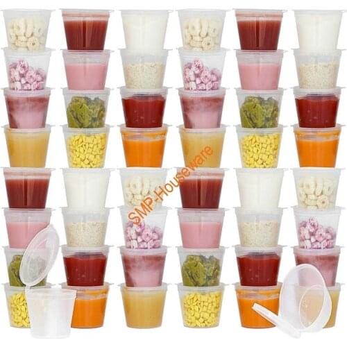 50Pcs Disposable BPA-Free Baby Food Storage Containers with Hinged Lids | Travel Snack Cups | Store Homemade, Organic Purees