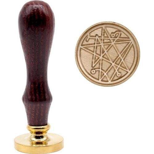 Fire Paint Seal Metal Retro Wood Handle DIY Craft Necronomicon Childrens Toys Decorate Birthday Card Wax Seal Stamp