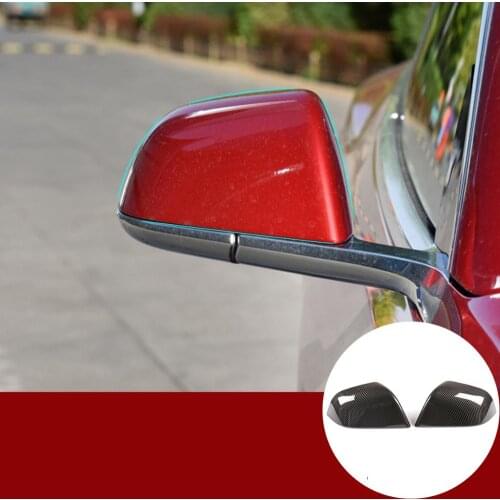 For For Tesla model 3 2016-2019 ABS side Mirror cap replacement cap, carbon fiber, bright Shell 3 order