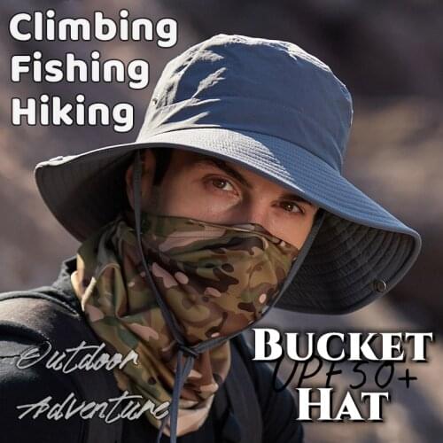 Bucket Hat Sun Visor Outdoor Fishing Hat 360° Sun Protection Summer Caps Metal Hole Breathable Fisherman Hat Man Boonie hat