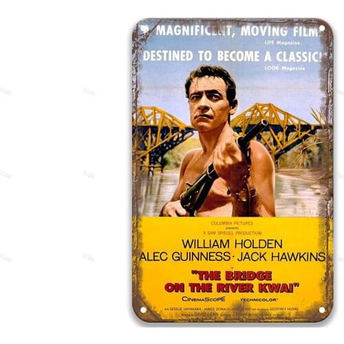 The Bridge On The River Kwai (1957) Poster Metal Tin Sign, Wall Decor for Bars, Restaurants, Cafes Pubs 8x12 Inch