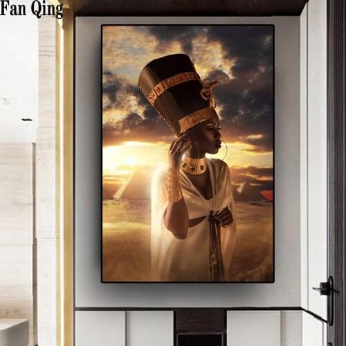 Full DIY 5D Diamond Painting Black and Gold Nude African Woman Cross Stitch Diamond Embroidery Rhinestones Mosaic Decor Picture