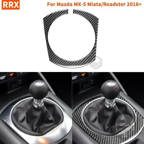 For Mazda MX-5 Miata Roadster Gear Box Frame Shifter Surround Cover Sticker 2016+ MX5 ND Carbon Fiber Interior Car Accessories