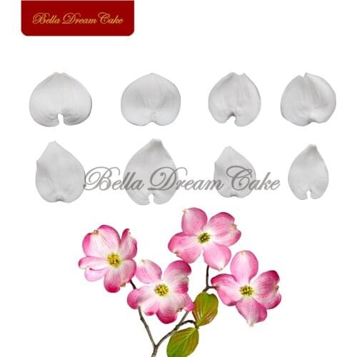 Dogwood Flower Silicone Veiner Mold Fondant Flower Petals Embossed Molds Cake Decorating Tool DIY Handmade Gumpaste Clay Mould
