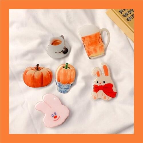 Cute Rabbit Epoxy Foldable Phone Holder Griptok for IPhone Samsung Huawei Finger Ring Smartphone Support Stand Accessories