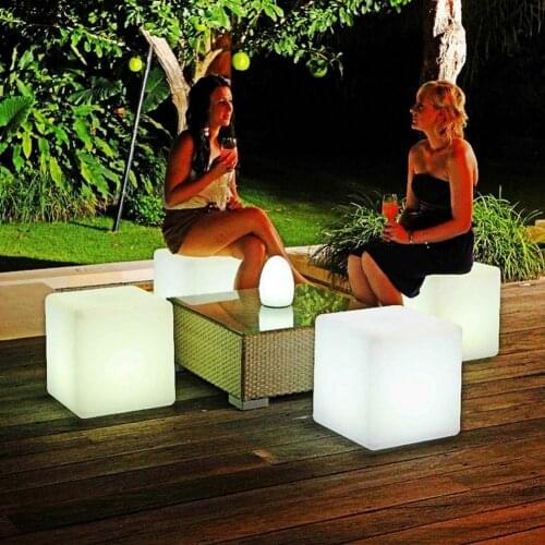 LED Cube Night Light RGB Courtyard Lamp Garden Decoration Table Lamp for KTV USB Recharge Bar Light Outdoor Garden Light