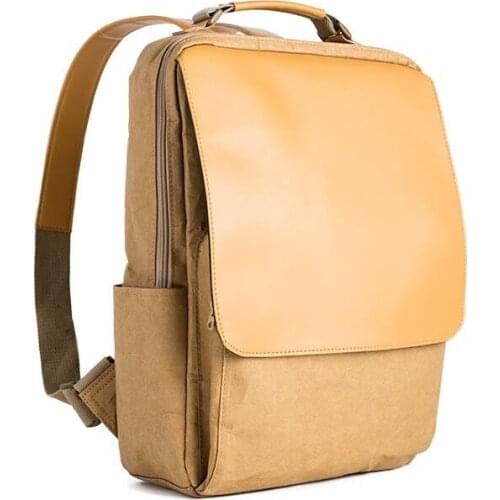 Waterproof Fashion Shoulder Backpack Kraft Paper Summer School Bag with Soft Straps for Adult Students