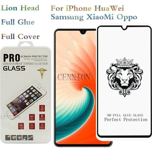 Lion Head arc edge Full Coverage Tempered Glass Screen Protector for iPhone 12 mini 5.4" pro 6.1" max 6.7" inch XR X Xs 8 7 100p