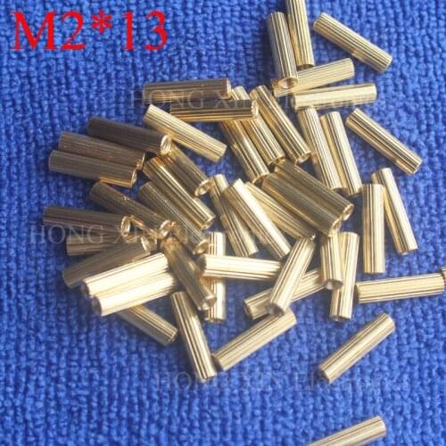 M2*13 1Pcs Brass Spacer Standoff 13mm Female To Female Standoffs column cylindrical High Quality 1 piece sale