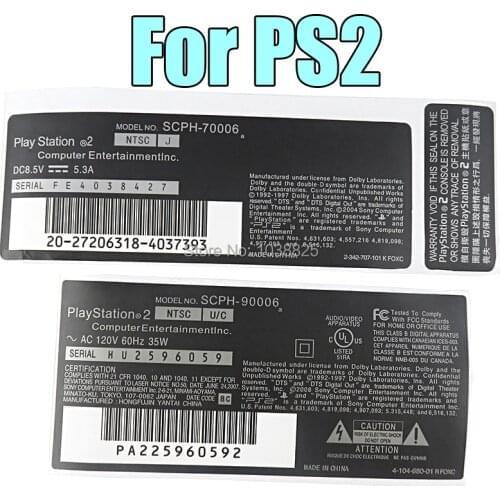 10pcs Lable For PS2 70000 90000 Console and Controllers stickers for PS2 sticker for PS2 7W 9W Vinyl sticker for ps2 skin