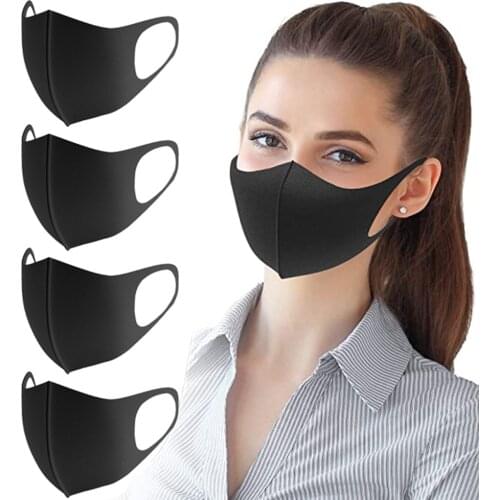 4 Pcs Cotton Ski Fasemask Reusable Adult Fashion Black Washable Ski Fase Maksk For Germ Protection Adults Breathable Bandana