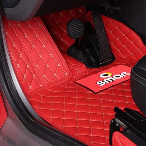 For Mercedes 2014Smart Fortwo Coupe 451 Car Carpet Floor Mat Anti-dirt Mat PU Leather Foot Pad Styling Pedal Mat Accessories