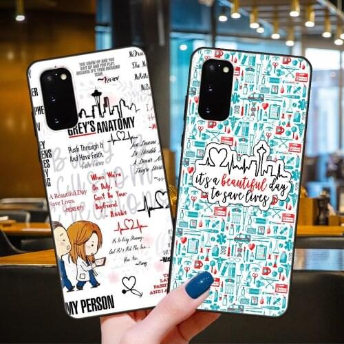 Phone Case For SamSung Galaxy S20 S10 S9 S8 S7 S6 Plus E Lite Ultra Edge Black Cover Hoesjes Fashion Funda Art Greys Anatomy