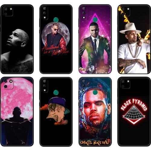 Black tpu Case For Huawei Y9S Y6S Y8S Y5P Y7P Y8P Case For Huawei Y5 lite Prime 2018 Y6 2019 Cover Singer Chris Brown