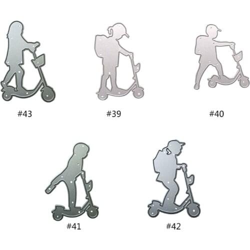 Kids Riding Scooter Carbon Steel Cutting Dies DIY Scrapbooking Photo Album Cards