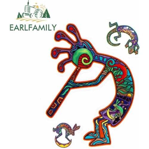 EARLFAMILY 13cm x 9.7cm Funny Kokopelli Graphics Car Stickers and Decals Car Truck Bumper Cartoon Waterproof Auto Sticker