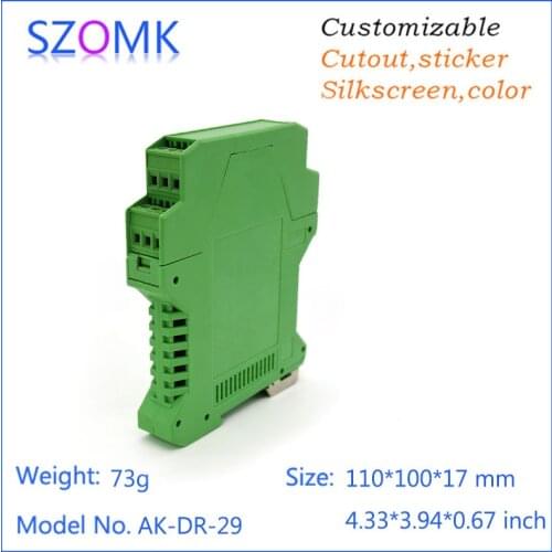 Electrical distribution box plc din rail plastic enclousre (1 pc) 110*100*17mm szomk electronic green instruement enclosure
