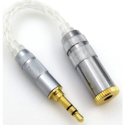 HIFI Audio Earphone 8-core Single Crystal Copper Silver Balanced Plug 2.5 3.5 4.4 Mm Adapter Wire Use Adapter Converter Plug