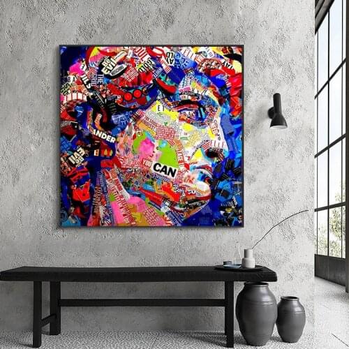 Colorful Collage of David Sculpture Canvas Painting Poster and Print Wall Graffiti Art Picture for Living Room Home Decor Cuadro