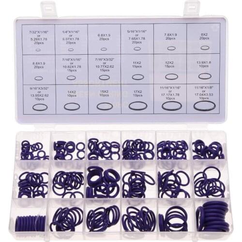 270 Pcs 18 Sizes Kit Air Conditioning Car Auto Vehicle HNBR O Rings Repair Kits Rubber Rings Assortment Set Rubber Accessories