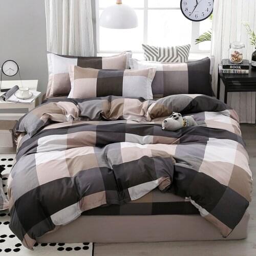Duvet Cover Sets Queen Size Black Color Bedding Set King Size Single Bed Sets Plaid Bed Linen Parure De Lit 2 Personnes