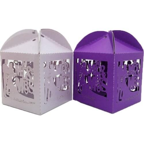MR & MRS Wedding Candy Box Creative Laser Cutting Gift Box Chocolate Carton Wedding Decoration Supplies 50 Pcs 7ZSH133