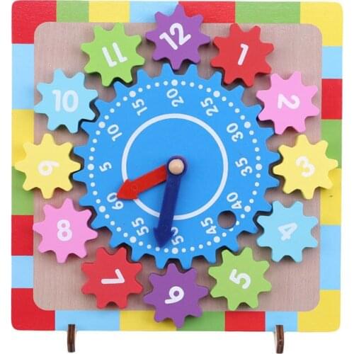 Creative Wooden Shape Sorting Teaching Clock For Toddlers Kids Calendar Time Learning Education Toy Wooden Clock With Removable