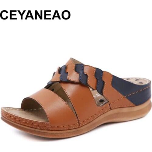CEYANEAO 2021summer massage wedge slippers women shoes Comfortable soft big size 41 42 woman slides sandals ladies female