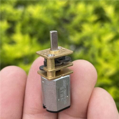 Micro N20 Full Metal Gearbox Gear Motor DC 3V-6V 48RPM Slow Speed Reduction D-shaft for Robot/ Car/ Electronic Door Lock
