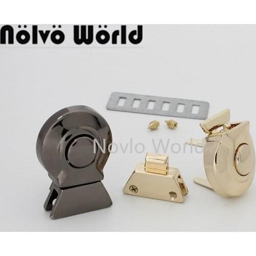 Nolvo World 2-10 pieces 3 colors 29*19mm leather bag lock high quality decorative press lock bag lock